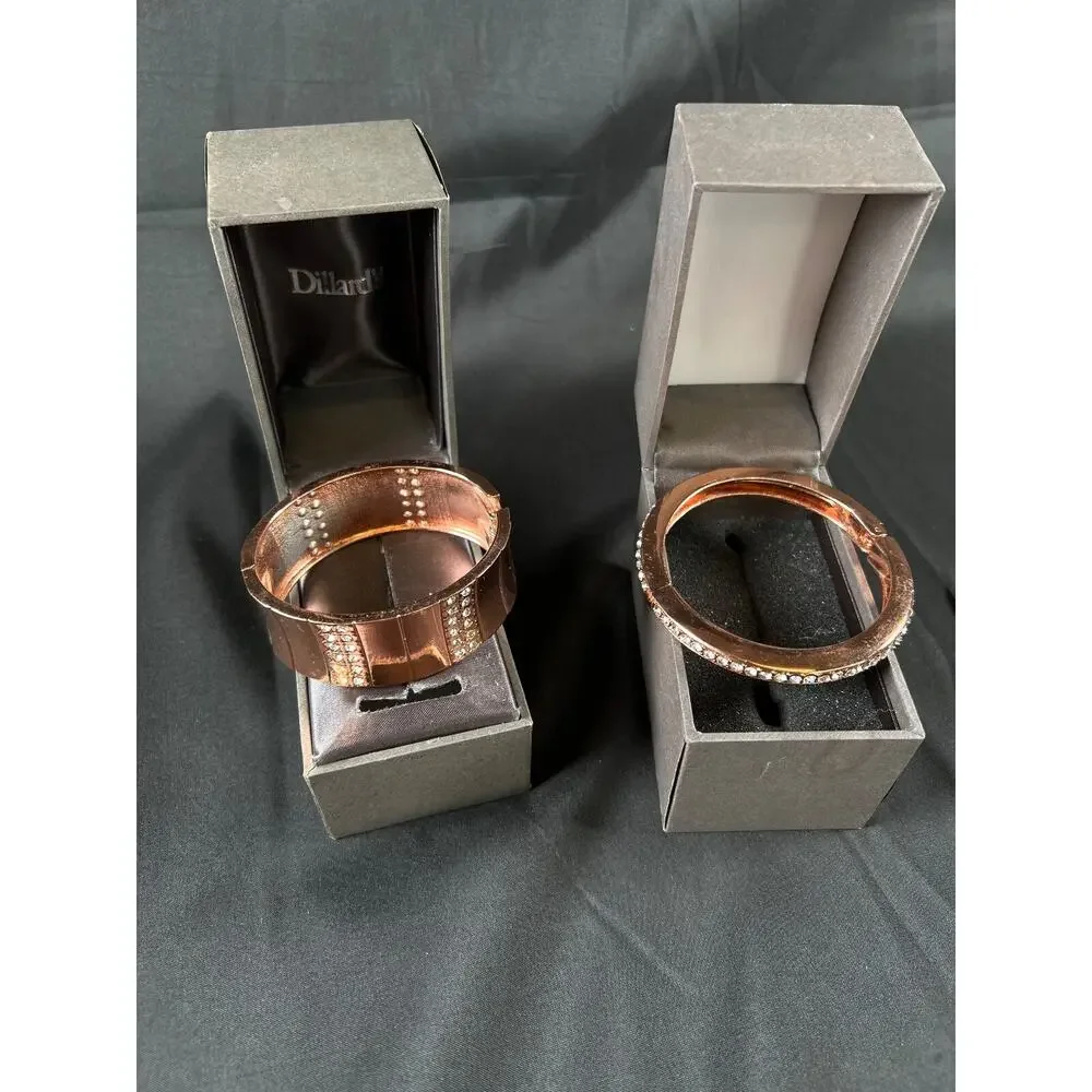 2X DILLARD'S womens jewelry bracelet fashion bronze tone